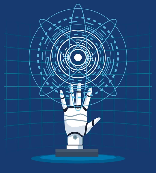 Künstliche Intelligenz Technologie Cyborg Hand futuristischen Hintergrund — Stockvektor