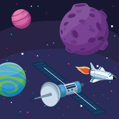 uydu uzay aracı gezegenler ay yıldızları uzay keşfi