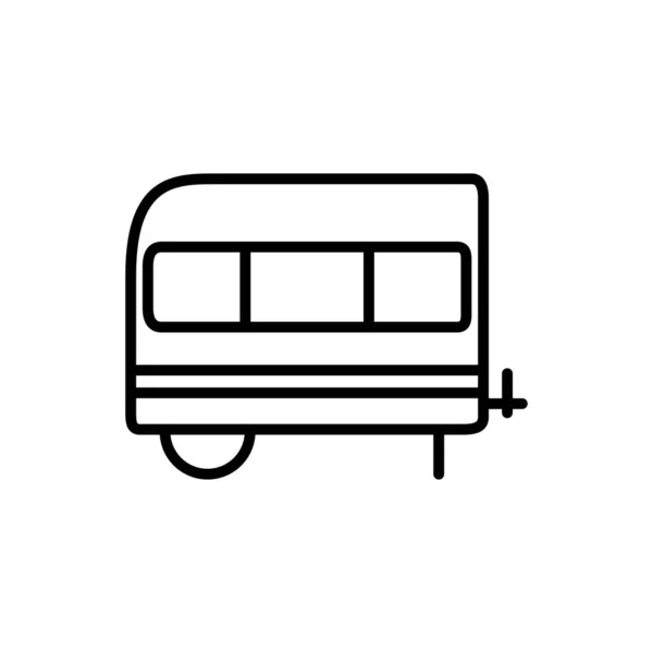 Trasporto rimorchio icona del design lineare — Vettoriale Stock