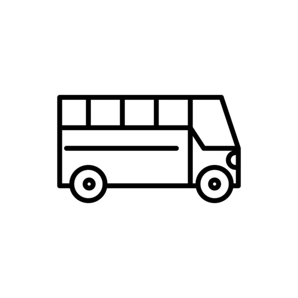 Линейный дизайн коммерческих автобусов — стоковый вектор