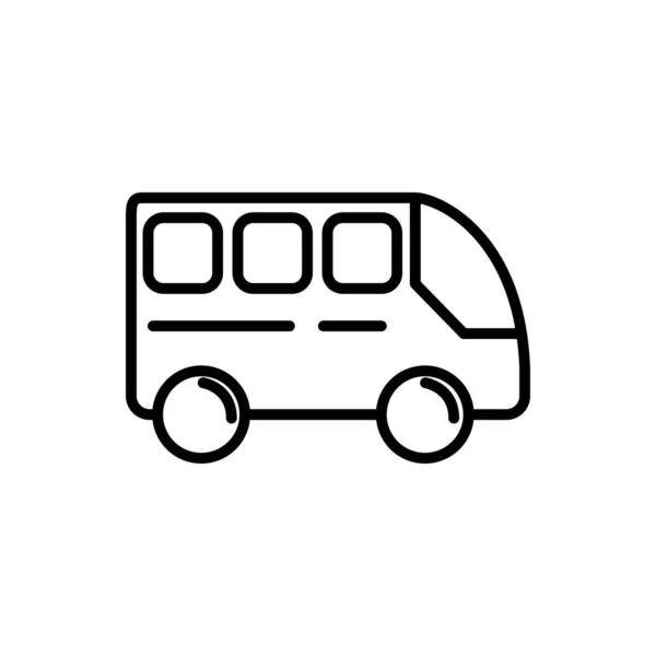 Линейный дизайн школьного автобуса — стоковый вектор