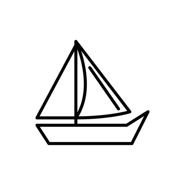 Sailboat transport linear design icon — Stock Vector