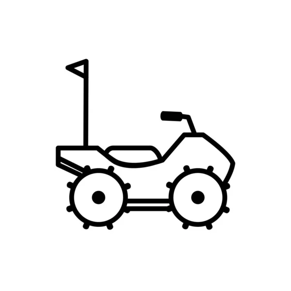 Quad bike todo terreno vehículo transporte diseño lineal — Vector de stock