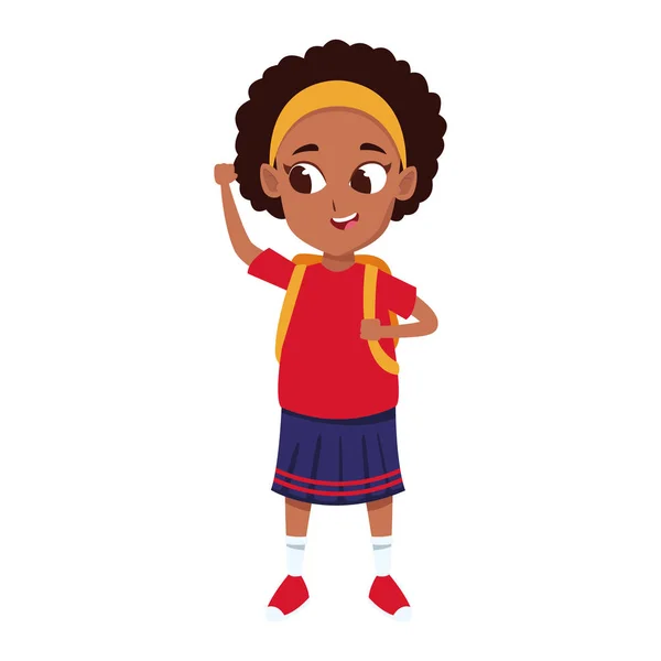 Karikatur afro girl standing icon, buntes Design — Stockvektor