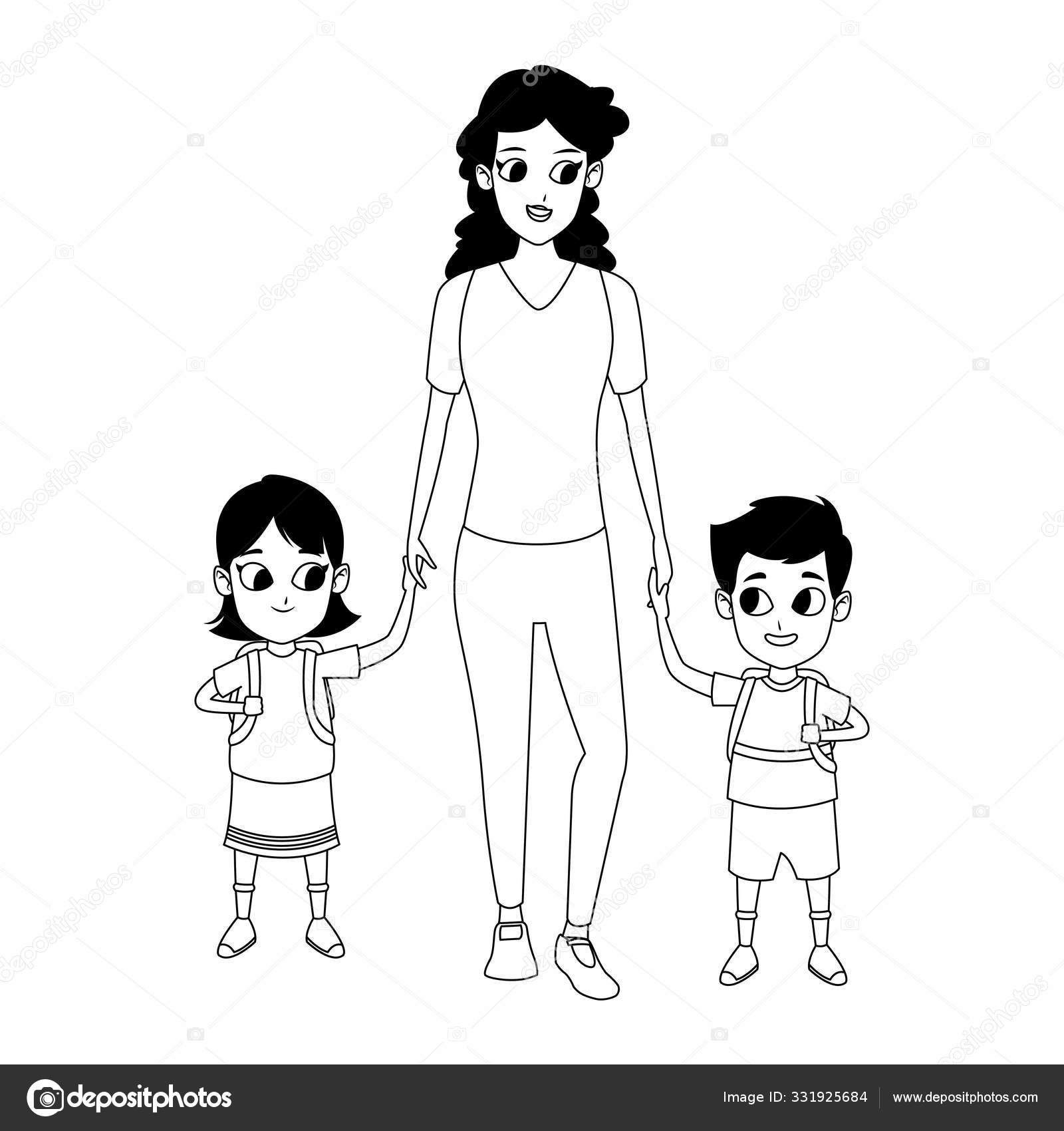 Gambar Anak Kecil Kartun Hitam Putih