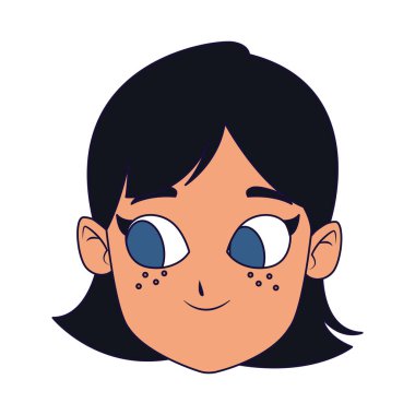 Çizgi film şirin kız yüzü simgesi