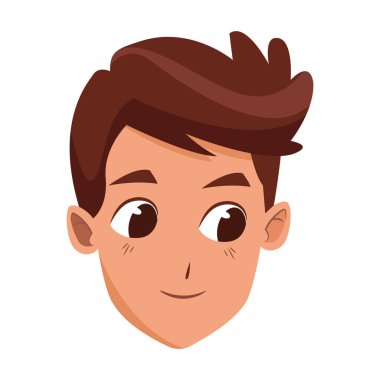 Mutlu çocuk yüzü simgesi, renkli tasarım