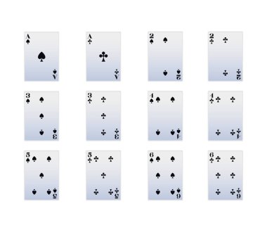 Maça kart simgesi takımının kartları