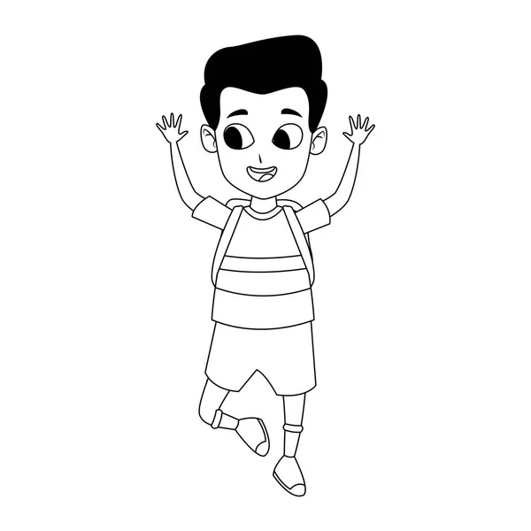 Boldog fiú álló ikon, lapos design — Stock Vector
