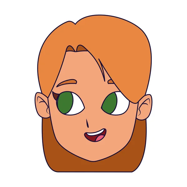 Chica con el icono de pelo rubio, diseño colorido — Vector de stock