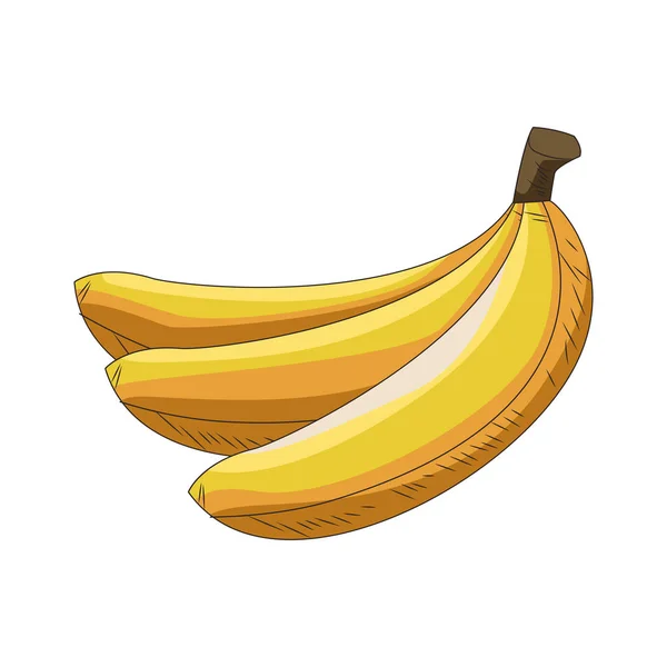 Bananen Früchte Ikone, flaches Design — Stockvektor