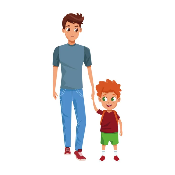 Ikona stání otce a syna, plochý design — Stockový vektor