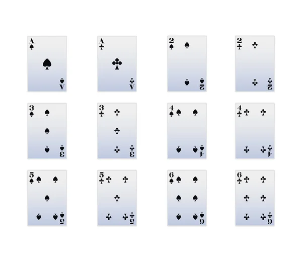Kártyák pikk színű kártyák ikon készlet — Stock Vector