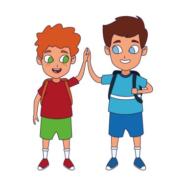 çizgi film mutlu çocuklar ikon ayakta