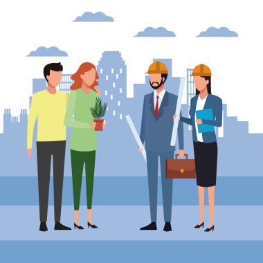 Makinist çiftli Avatar çift ayakta