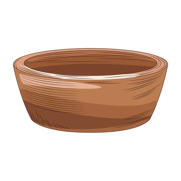 Wooden bowl icon, colorful design — 스톡 벡터