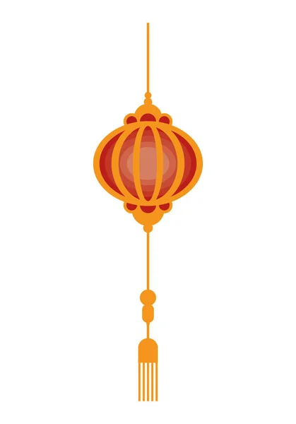 Lâmpada chinesa pendurado ícone isolado — Vetor de Stock