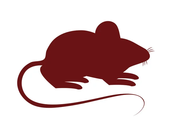 Drăguț mic mouse silueta pictograma — Vector de stoc