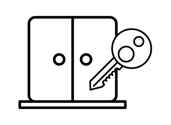 Hus dörr med nyckel ikon — Stock vektor