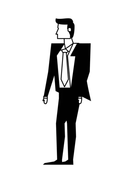 Elegante hombre de negocios avatar carácter trabajador — Vector de stock