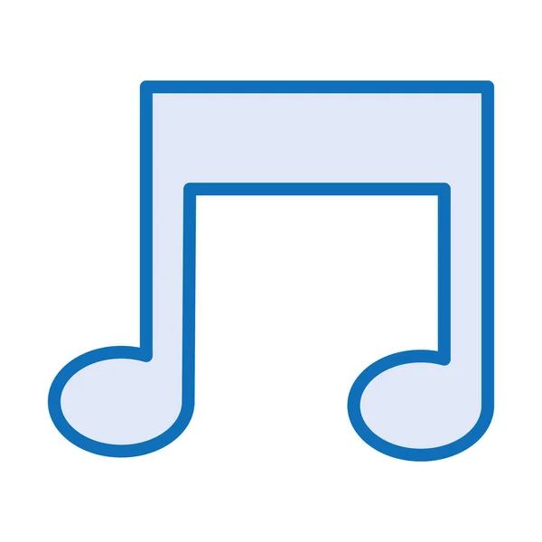 Nota musical sonido icono aislado — Vector de stock