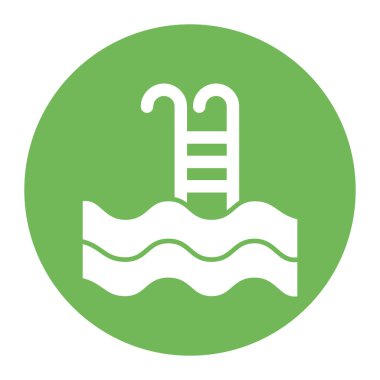 İzole edilmiş merdiven simgesiyle havuz