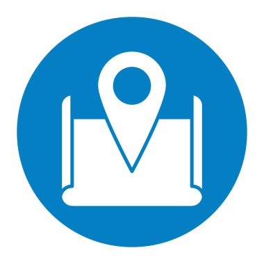 İğne işaretleyici konumuna sahip harita kağıdı