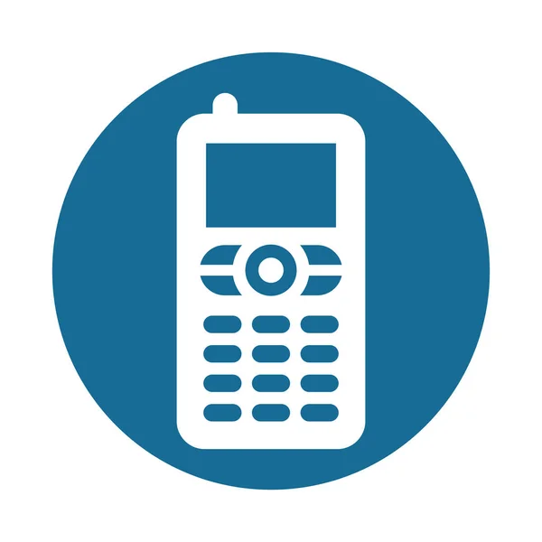 Mobiele telefoon apparaat technologie geïsoleerd pictogram — Stockvector