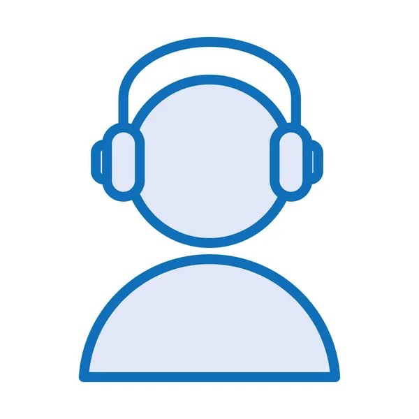 Kulaklık ses aygıtı olan kullanıcı avatarı — Stok Vektör