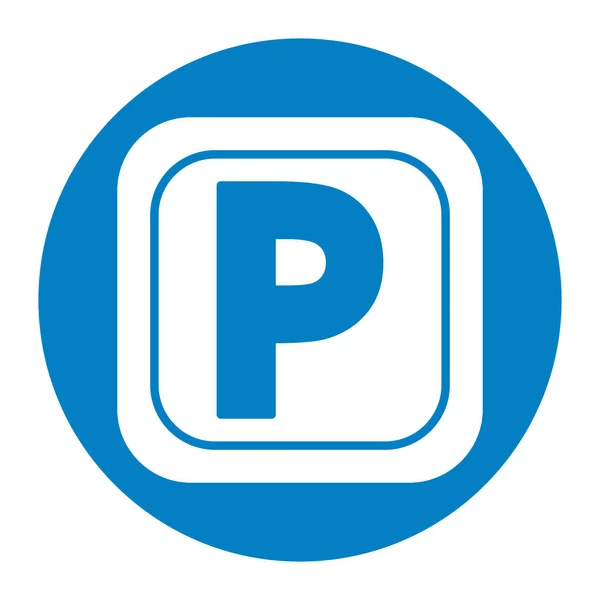 Zona de aparcamiento señal icono aislado — Vector de stock