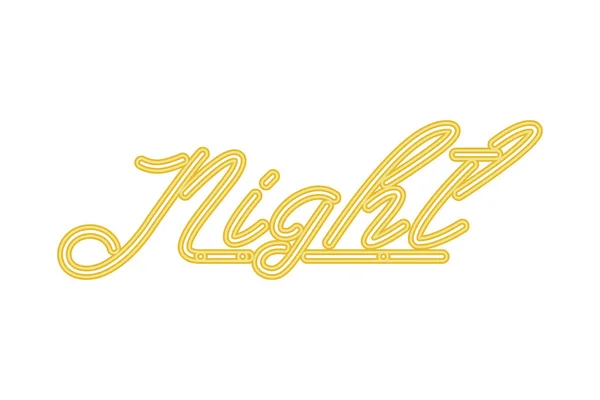 Night lettering neon lights label — Stock Vector