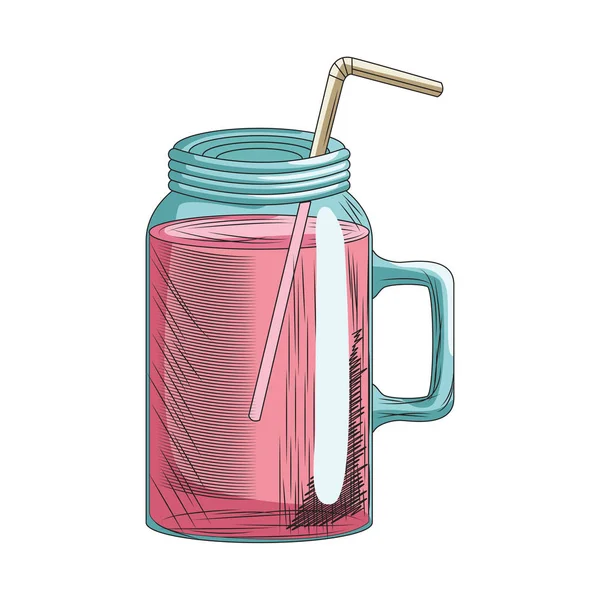 Ikona koktejlového nápoje, barevný design — Stockový vektor
