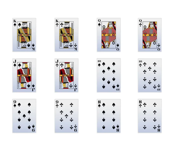 Cartões de pá e conjunto de ícones de terno Club — Vetor de Stock