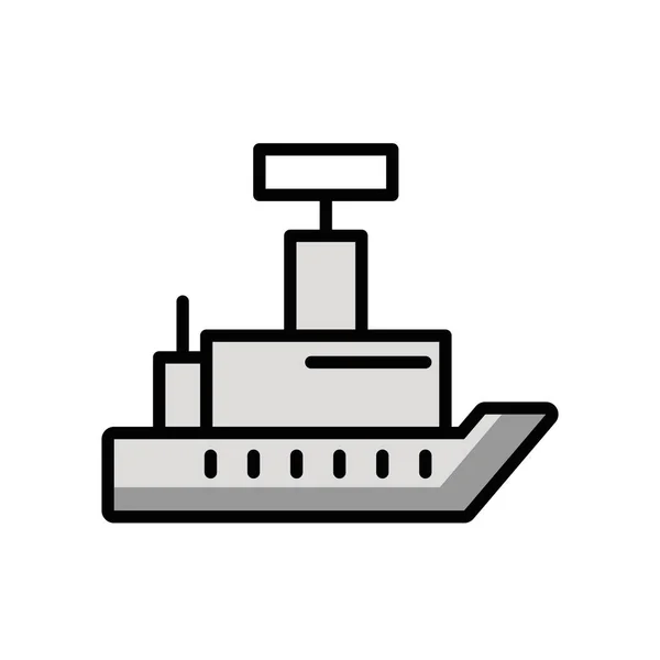 Barco fuerza militar aislado icono — Vector de stock