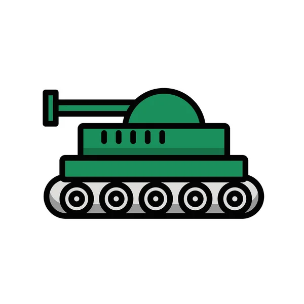 Tank militaire kracht geïsoleerde pictogram — Stockvector