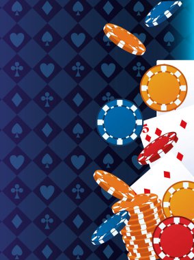 Poker kartları ve çipler kumar oyunu kumarhanesi