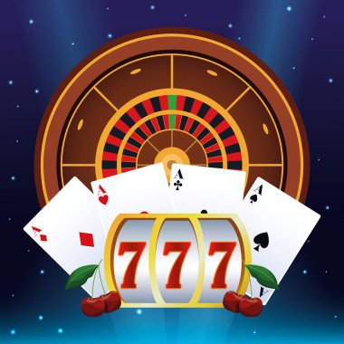 Kumar kumarhanesinde kumar makinesi rulet poker kartları