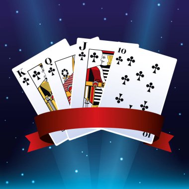 Poker kartları bahis oyunu kumarhane afişi