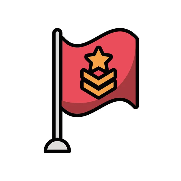 Flag military force isolated icon — ストックベクタ