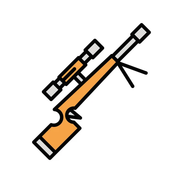 Pistool militaire kracht geïsoleerd pictogram — Stockvector