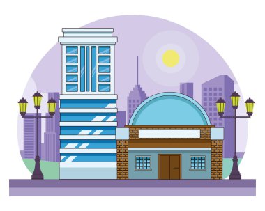 Kentsel binalar ve şehir mimarisi siyah beyaz