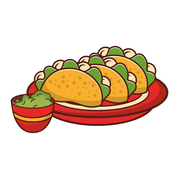 Meksika kültür ve gıdalar karikatürler — Stok Vektör