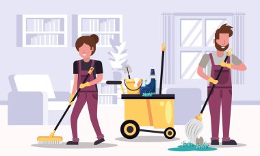 Teçhizatlı birkaç işçi.