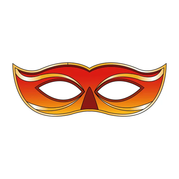 Turuncu karnaval maskesi simgesi, düz tasarım — Stok Vektör