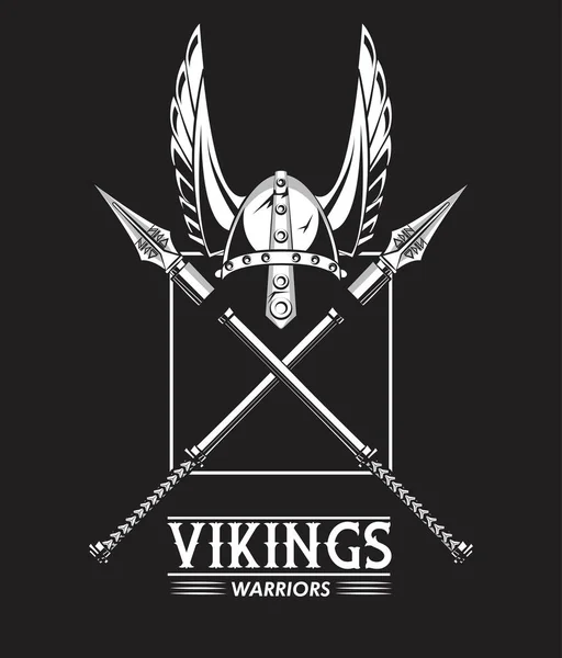 Vikingakrigare tryckt t-shirt mall — Stock vektor
