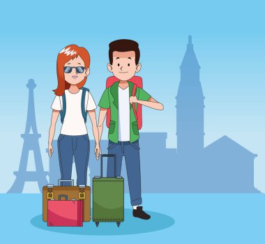 Mutlu turistler ve seyahat tasarımı