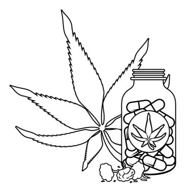 siyah beyaz esrar martihuana sativa kenevir karikatür