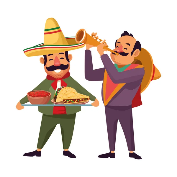 Comida mexicana y cultura tradicional — Vector de stock