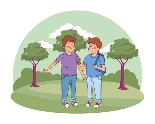 Adolescentes amigos sonriendo y divirtiéndose — Vector de stock