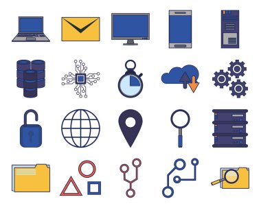 veri merkezi aktarım bilgi simgelerinin demeti